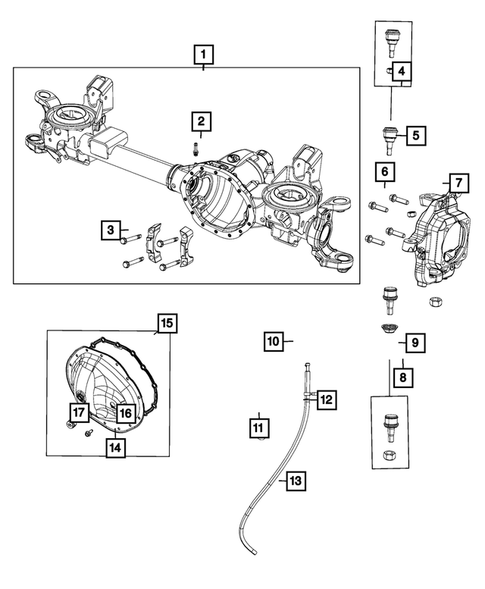 Front Axle;  Housing, Differential and Vent for 2017 Ram 3500 #3