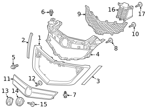 Grille & Components for 2011 Acura MDX #0