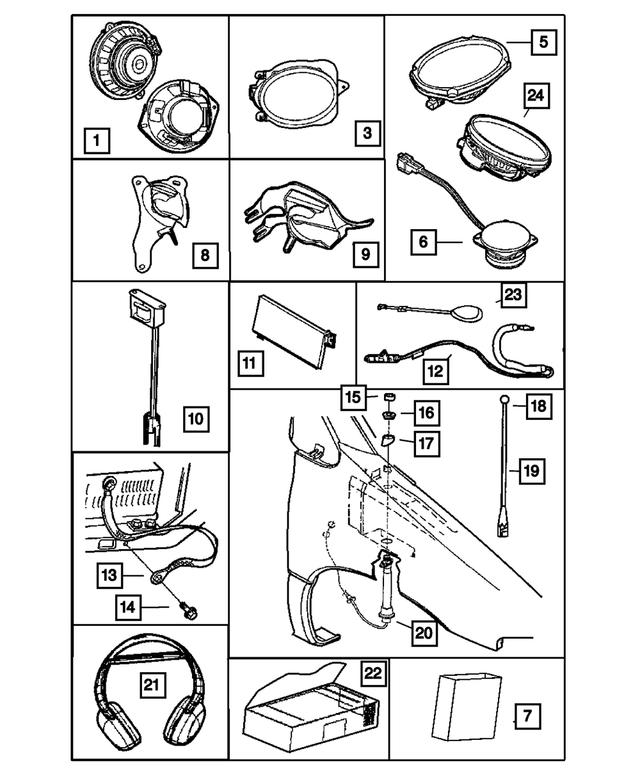 « 5094700AA – Instrument Panel and Radios and Consoles : Haut-parleur, Panneau D'instruments pour Mopar Image »