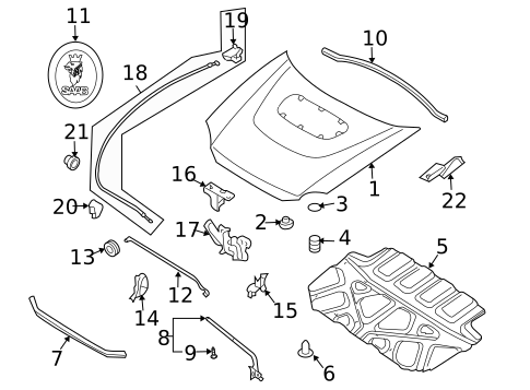 Hood & Components for 2005 Saab 9-2X #0