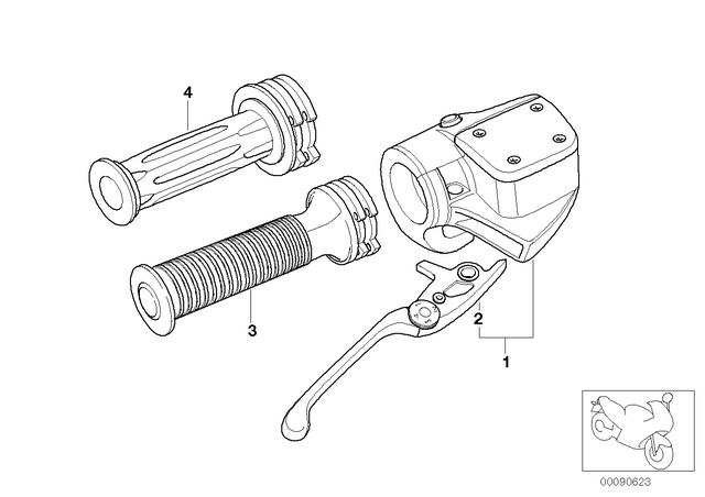 61317680534 - : Right Grooved Handle for BMW-Motorrad Image