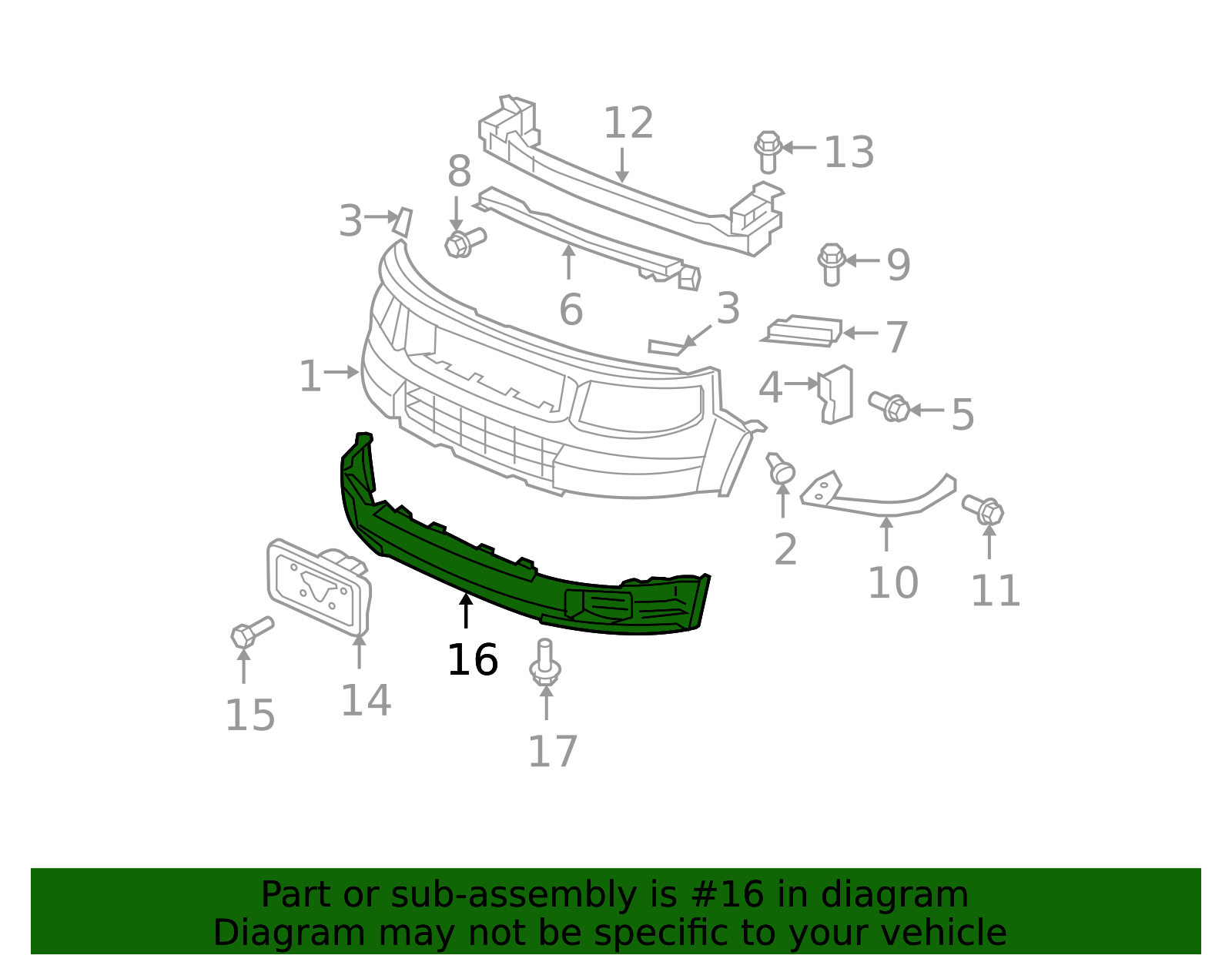 04712-SCV-A80ZZ - 2007-2008 Honda Element - W-Face Front Lw Bpr