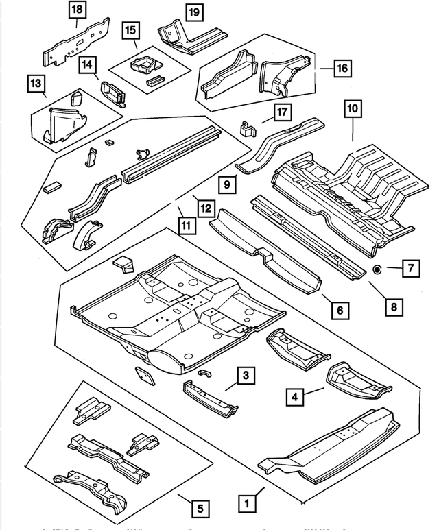 « 4580010AN – Body Sheet Metal Except Doors : Plancher Avant Cuvette pour Mopar Image »