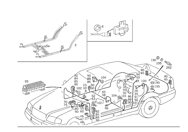2025401313 - Electrical Equipment and Instruments: Wiring Harness for Mercedes-Benz: C220, C230, C280, C43 AMG Image image