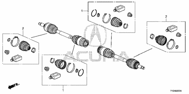 Rear Driveshaft Set Short Parts for 2014 Acura RLX #0