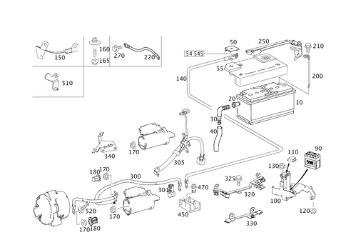 Battery, Starter/Alternator Cable for 2007 Mercedes-Benz E320 #0