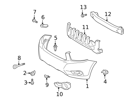 Bumper & Components - Front for 2010 Toyota Highlander #0