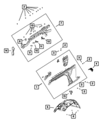 68292728AA - Body Sheet Metal Except Doors: Radiator Seal, Right for Jeep: Gladiator, Wrangler Image