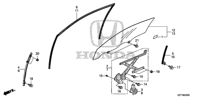 Door Glass - Regulator for 2012 Honda CR-Z #0