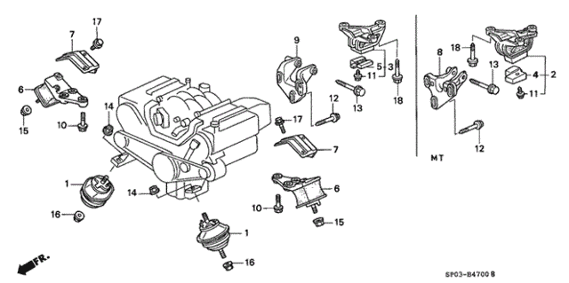 Engine Mount (1) for 1991 Acura Legend #0