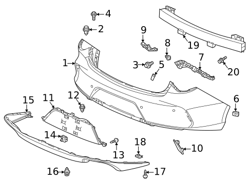 Bumper & Components - Rear for 2024 Acura TLX #0