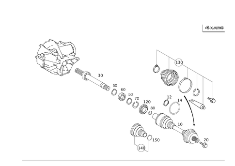 4MATIC&reg; Front Axle Shaft for 2005 Mercedes-Benz C320 #0