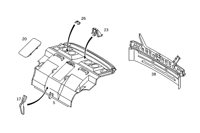 1406400560 - Rear End: Rear Panel for Mercedes-Benz: 300SD, 400SE, 400SEL, 500SEL, 600SEL, S420 Image image