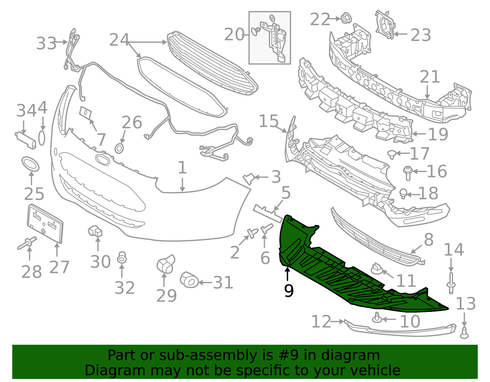 CP9Z-8310-A - 2012-2018 Ford Focus - Radiator Support Splash Shield ...