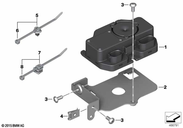 77538525488 - : Bracket F Alarm System Control Unit for BMW-Motorrad Image