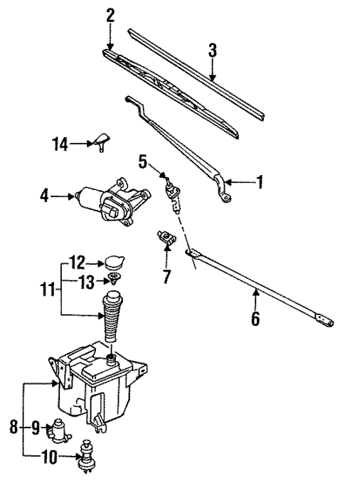 Wiper & Washer Components for 1990 Nissan Pulsar NX #0