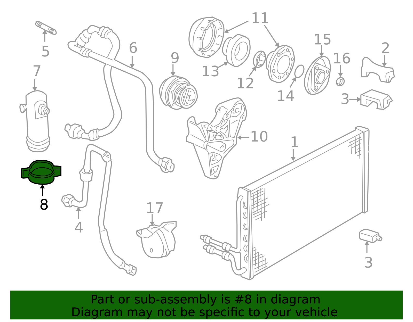 1994-2005 GM Clamp A/c Accum 89018668 | TascaParts.com