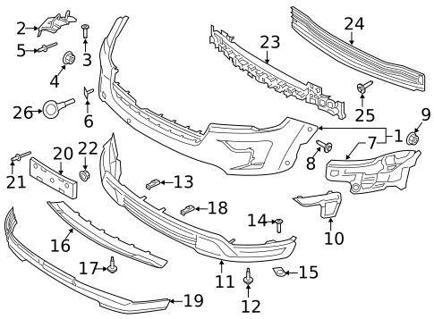 Bumper & Components - Front for 2019 Ford Explorer #0