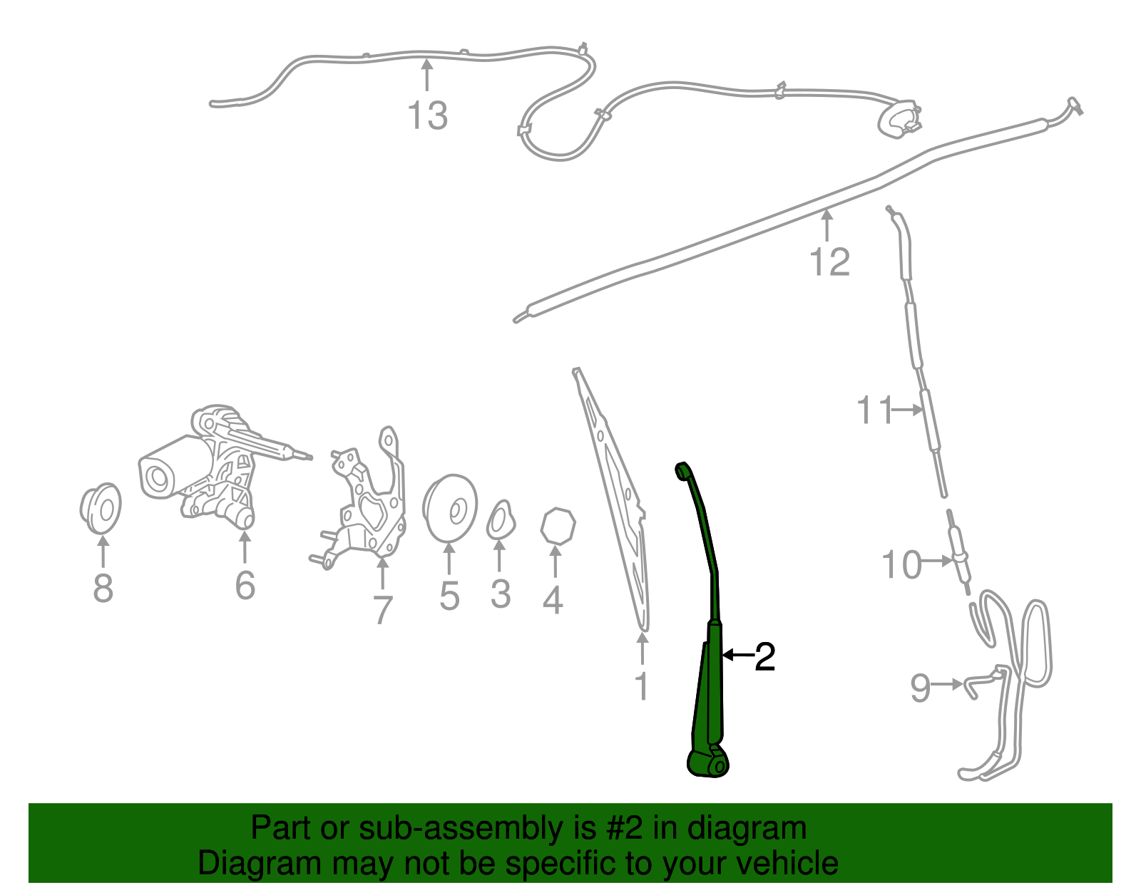 Genuine OEM Ford Transit Connect Rear Wiper Arm Assembly – 2014-2022, DT1Z-17526-C