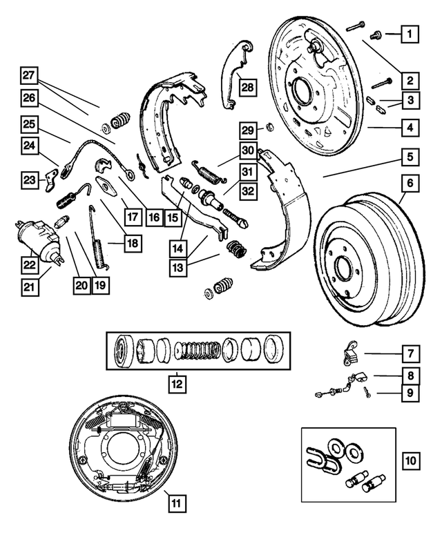 4856719AB - Service Brakes: Brake Backing Plate, Left for Mopar Image