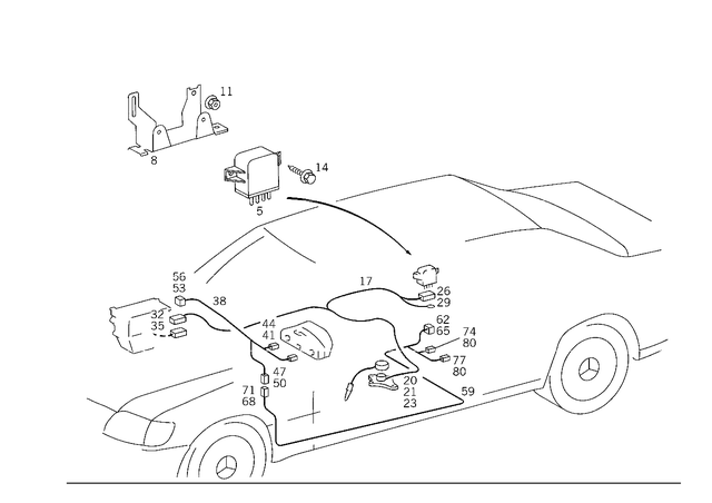 5451784 - Electrical Equipment and Instruments: Switch for Mercedes-Benz: 400E, 400SEL, 500E, 500SEC, 500SEL, 500SL, 600SEL, 600SL Image image