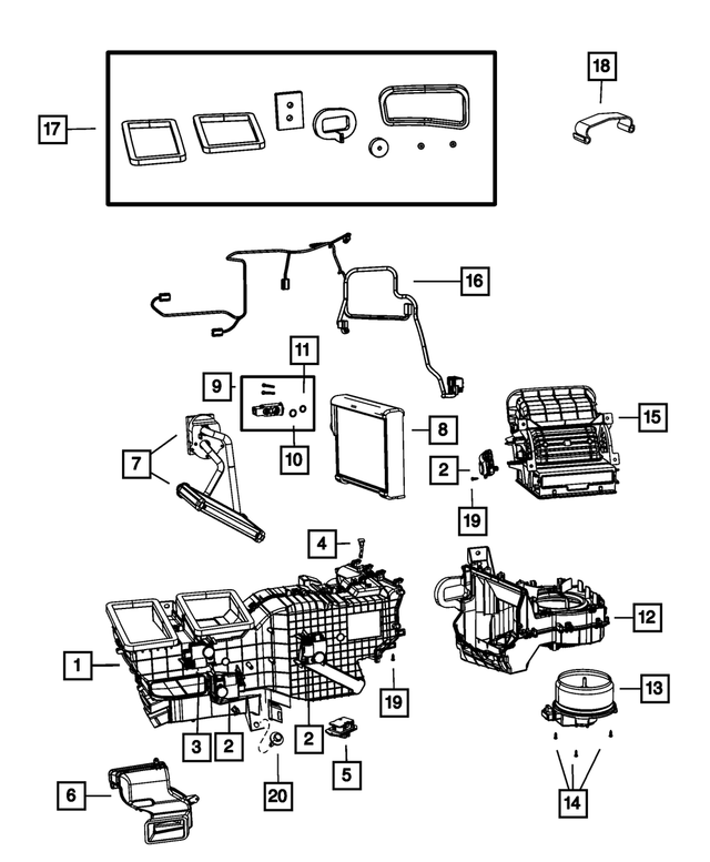 68197458AC - Air Conditioners and Heaters: Distribution Housing for Mopar Image
