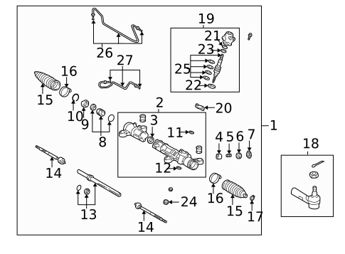 Steering Gear & Linkage for 2003 Toyota Matrix #0