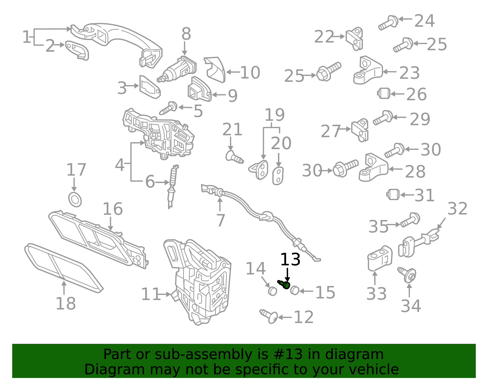 Wht003497 2018-2024 Volkswagen Tiguan Door Latch Bolt WHT-006-997 | OEM Parts Online