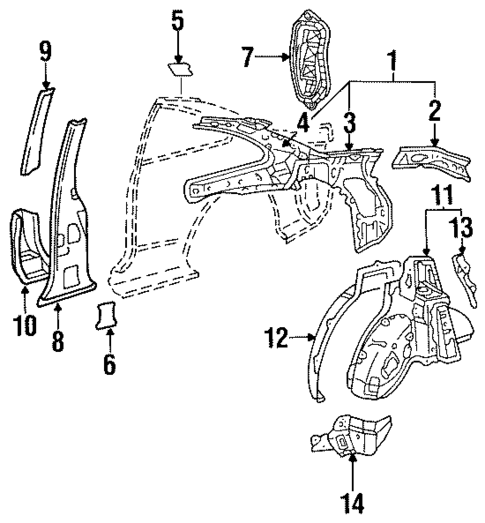 Inner Structure for 1997 Toyota Celica #1