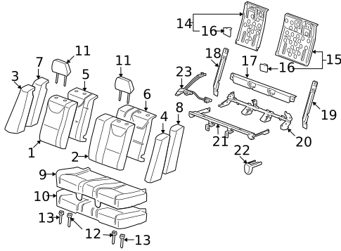 Rear Seat Components for 2006 Pontiac G6 #1