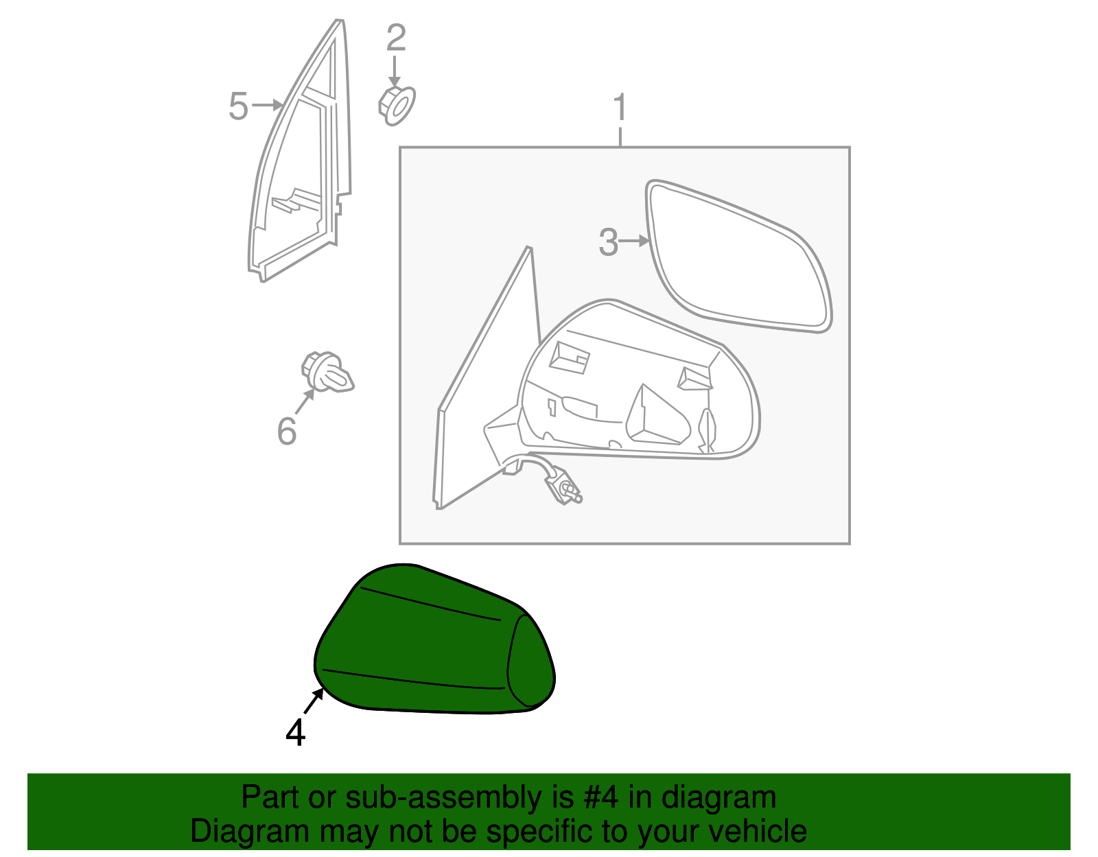 Mirror Cover - Nissan (K6374-1VX1A)