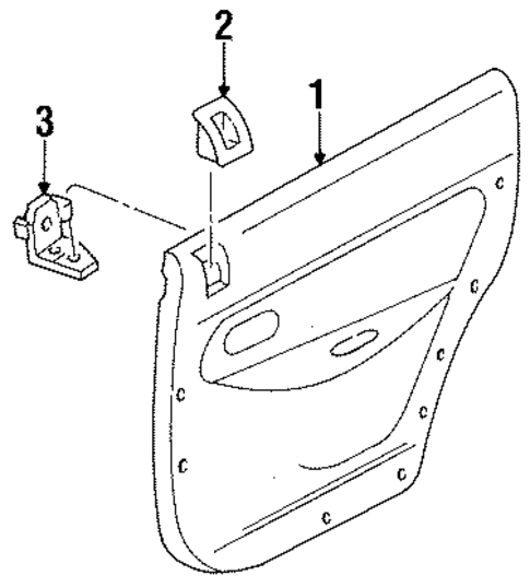 Interior Trim - Rear Door for 1997 Ford Aspire #0