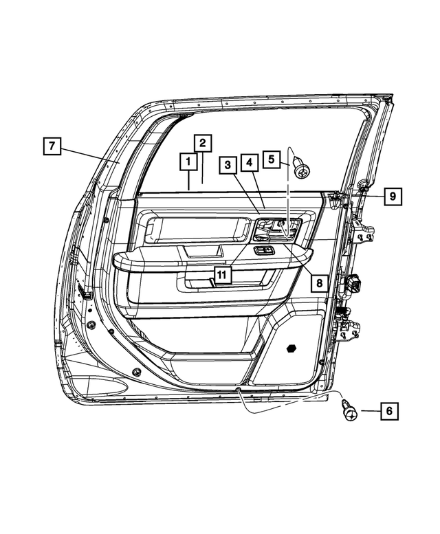 1VY561A8AH - Interior Trim: Rear Door Trim Panel, Right for Mopar Image image