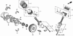 13010RCAA00 - Engine: PISTON SET (STD) for Honda Image