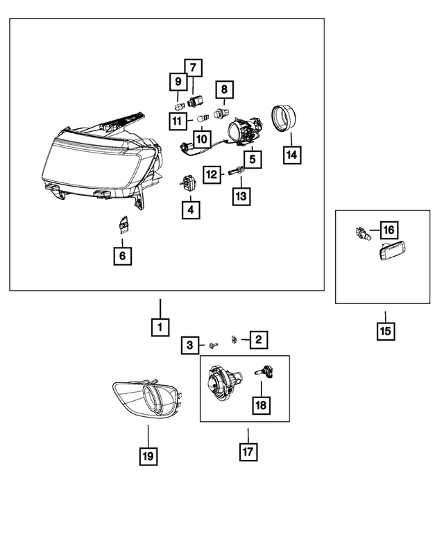 « 68192731AA –  : Projecteur Couv, Côté Droit pour Mopar Image »
