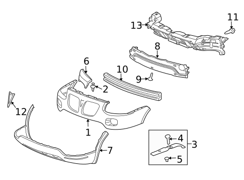 Bumper & Components - Front for 2005 Pontiac Montana #0