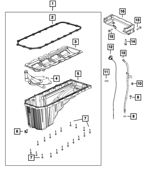 Engine Oiling, Oil Pan and Indicator (Dipstick) for 2025 Dodge Durango #0