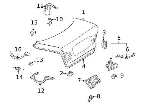Trunk for 1999 Mercedes-Benz CLK430 #0