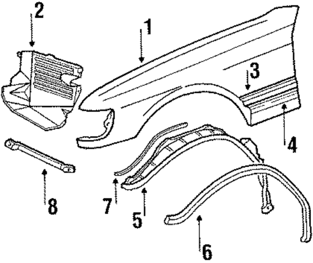 1268812301 - Body: Fender for Mercedes-Benz Image