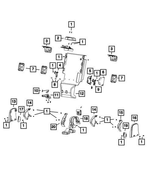 Rear Seats - Second Row Adjusters, Recliners, Shields and Risers for 2025 Jeep Wrangler #0