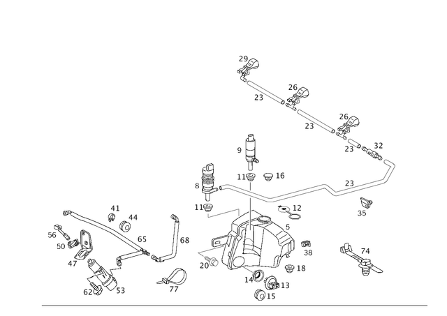 119900901 - Windshield Washer, Emergency Equipmt: Screw for Mercedes-Benz: ML320, ML430, ML55 AMG Image image