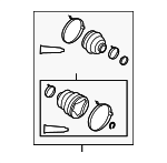 442750020 - Front Drive Axle: Boots for Lexus: LS460, LS600h Image