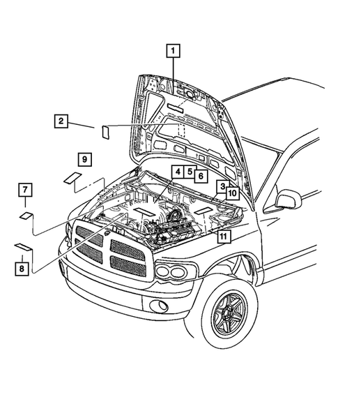 Under Hood for 2005 Dodge Ram 1500 #0