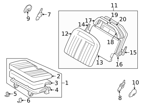 Rear Seat Components for 1997 Toyota 4Runner #1