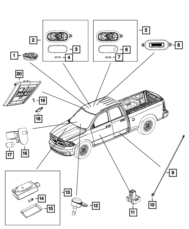 « 1VF65BD1AC – Electrical : Plafonnier Lampe, États-unis, Canada, Mexique pour Mopar Image »