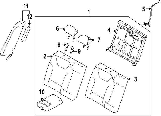 89407GG730D26 - : Seat Back End for Kia Image