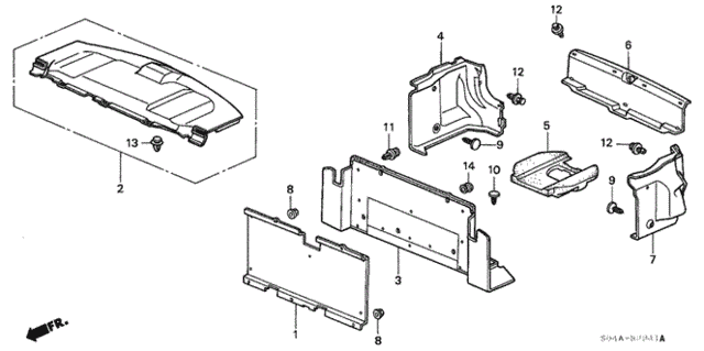 Rear Tray - Trunk Garnish (2) for 2000 Honda Civic #0