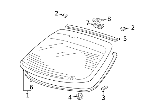 Glass - Lift Gate for 2003 Acura RSX #0