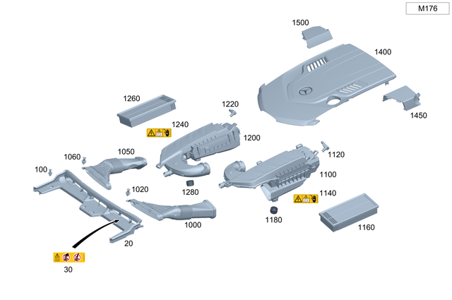 1760902500 - Engine Compartment Lining/Air Intake: Accordion Hose for Mercedes-Benz Image image
