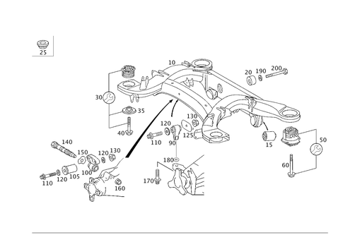Rear Axle Support for 2006 Mercedes-Benz S430 #0